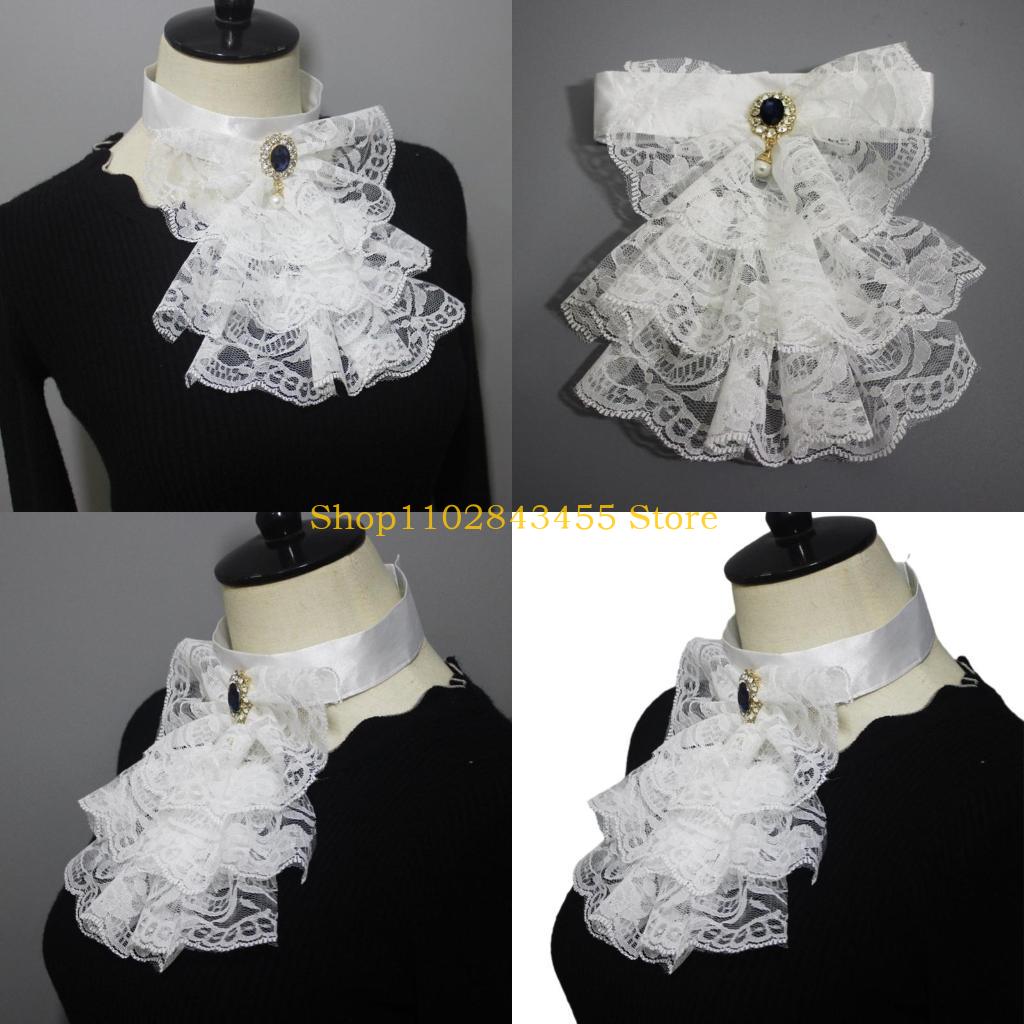 Men'S Victorian Accessories - 49MC Victorian Unique Lace Neck Ruff