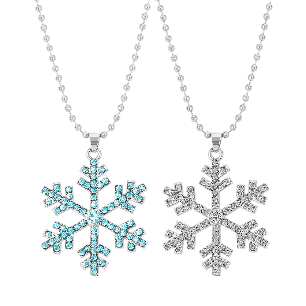 Men Accessories Pendant - Magical Blue Crystal Snowflake Pendant Necklace