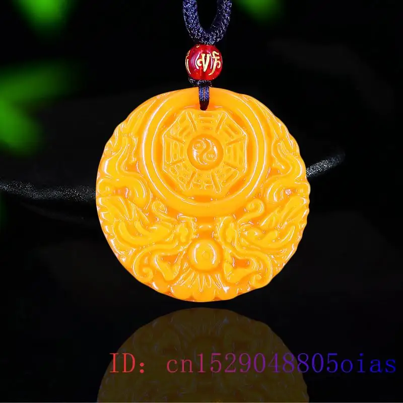 Men Accessories Pendant - Yellow Jade Dragon Pendant Gifts Men