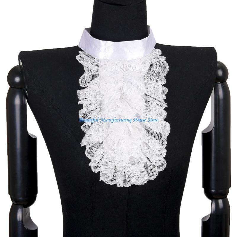 Men'S Victorian Accessories - E56A Renaissances Styles Ruffled Lace Jabot