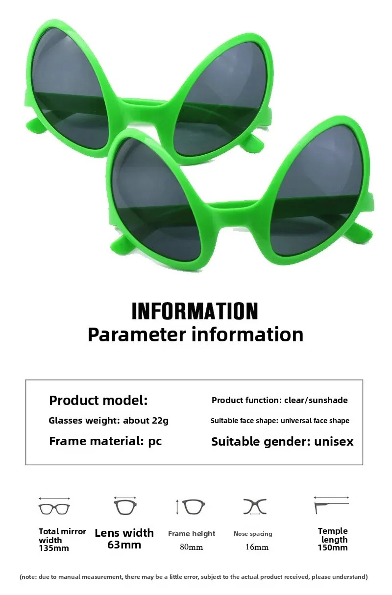 Green Alien Martian Quirky Sun - Men'S Accessories Glasses 评论和价格