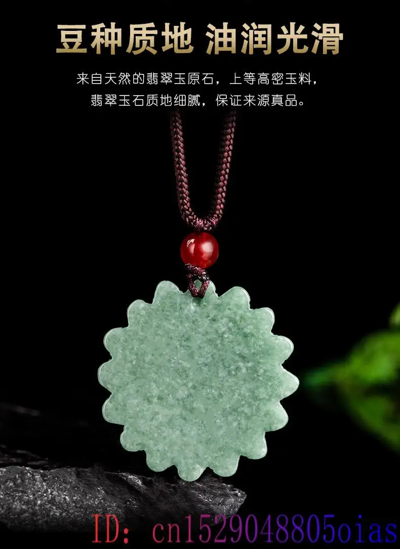 Green Jadeite Sunflower Pendan - Men Accessories Pendant 评论和价格