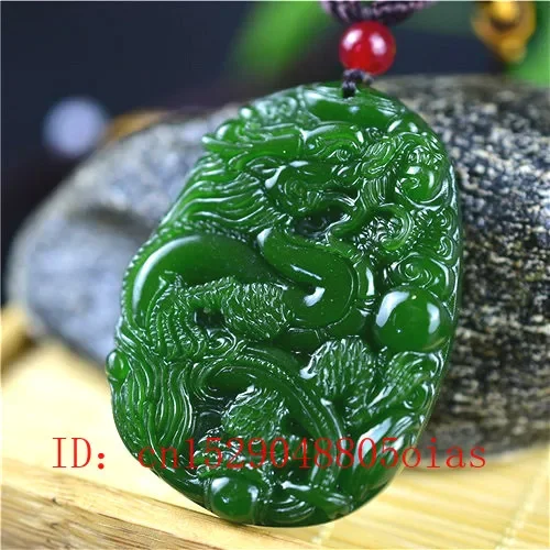 Natural Green Chinese Jade Dra - Men Accessories Pendant 评论和价格