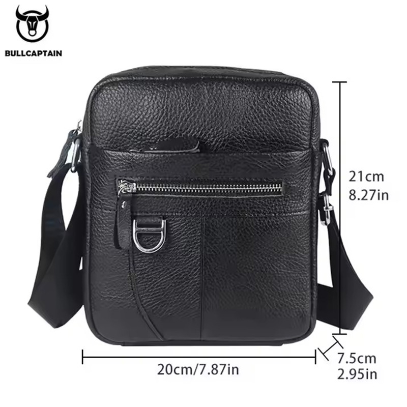 BULLCAPTAIN Mens Leather Messe - Men Accessories Bag 评论和价格