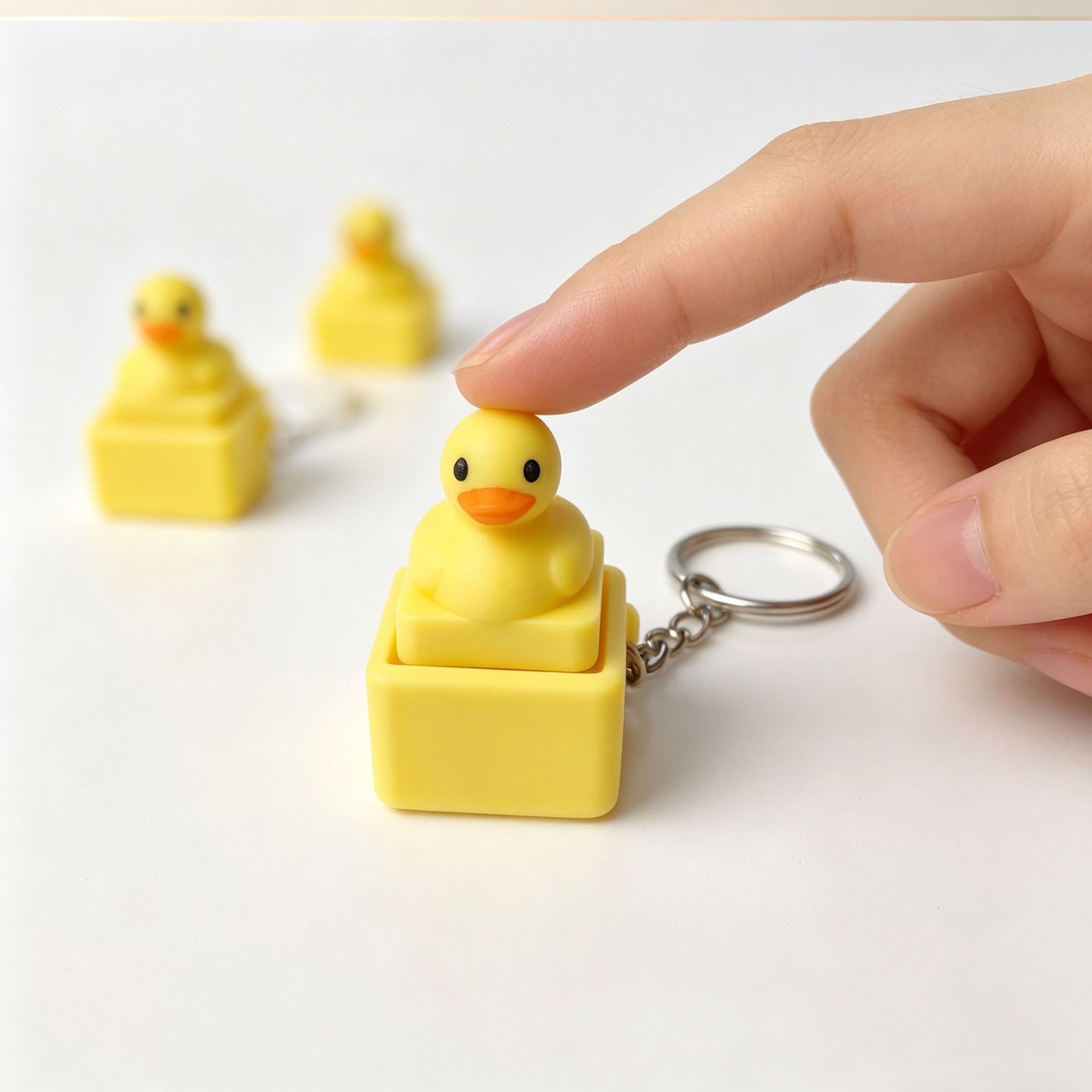Cute Yellow Duck Press Keychai - Men Accessories Pendant 评论和价格