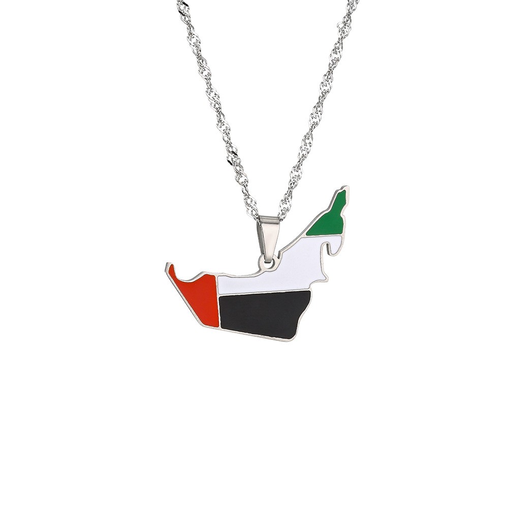 Enamel UAE Map Flag Pendant Ne - Men Accessories Uae 评论和价格