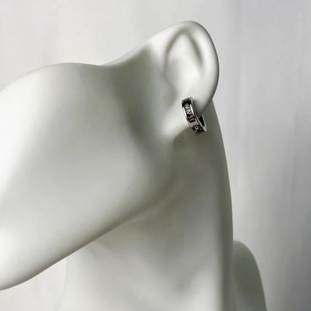 1pair Retro Roman Numeral Ear  - Men Accessories Look 评论和价格