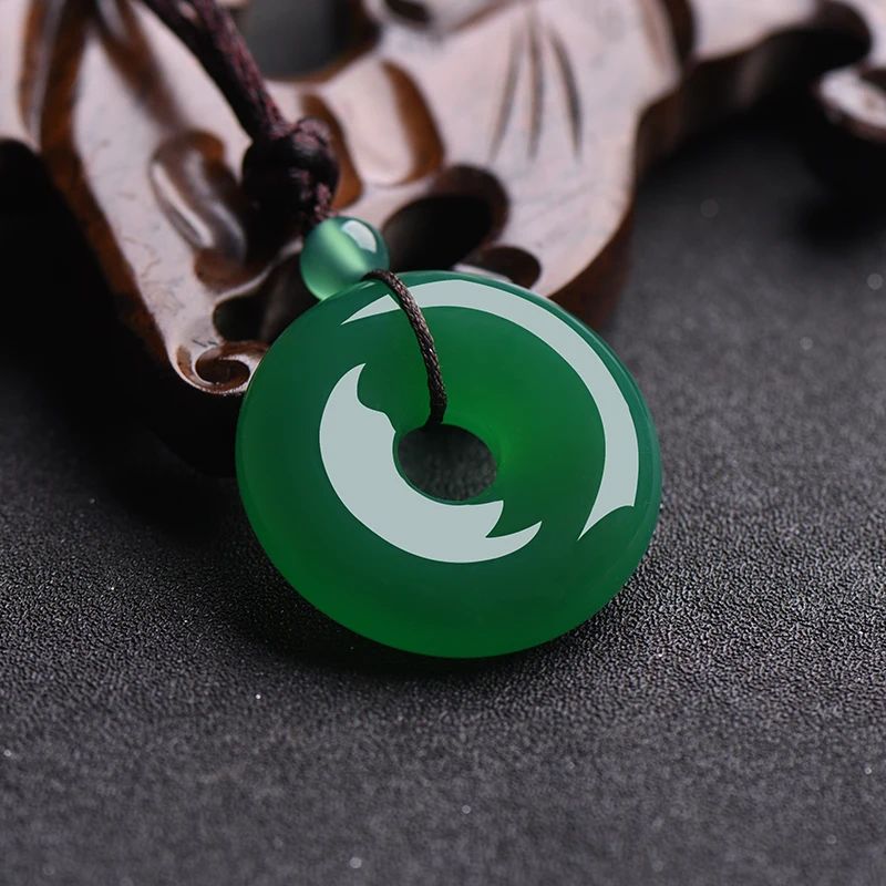 Natural Multicolor Jade Doughn - Men Accessories Pendant 评论和价格