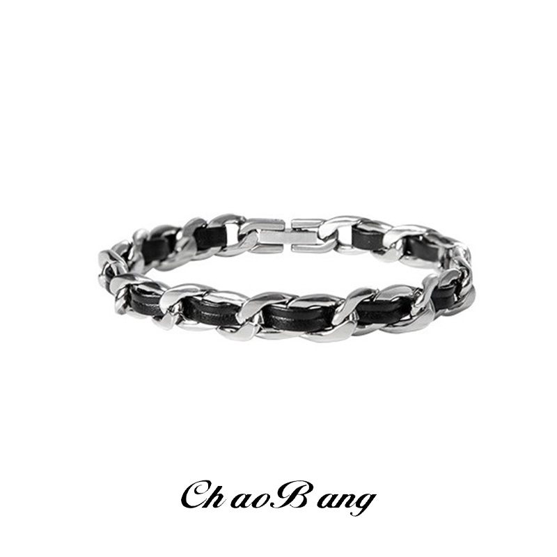 Trendy Titanium Steel Leather  - Men'S Accessories High End 评论和价格