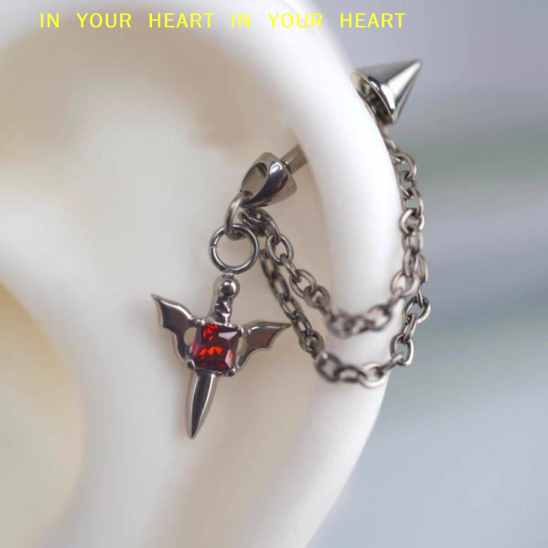 【X】Red Zircon Wing Chain Pierc - X Men Accessories 评论和价格