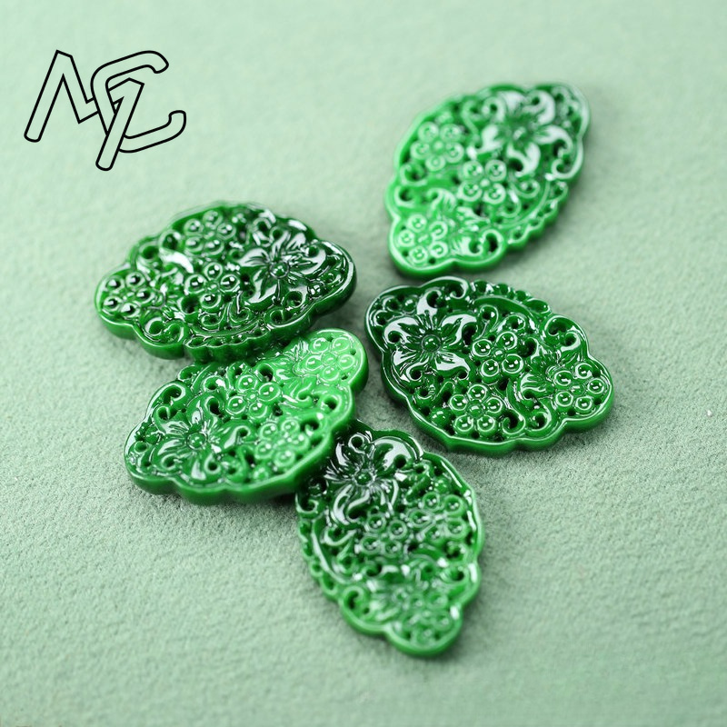 2pcs DIY Natural Dry Green Eme - Men Accessories Pendant 评论和价格