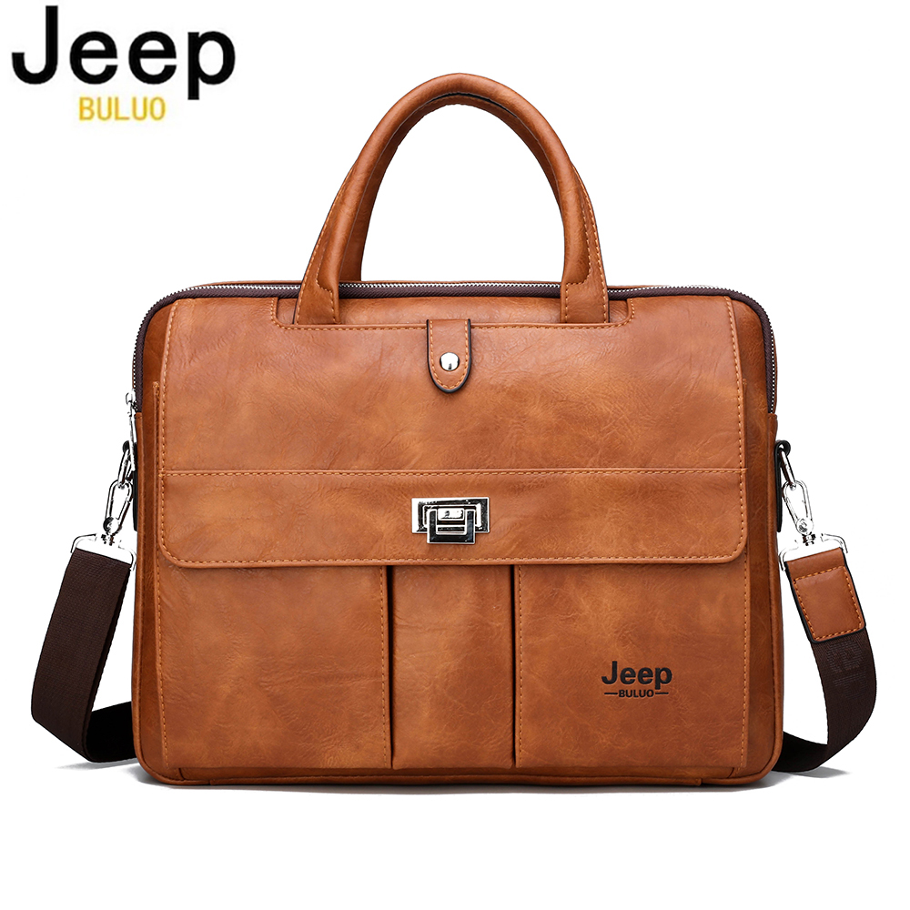 Jeep Buluo Men's Leather Brief - Men Accessories Bag 评论和价格