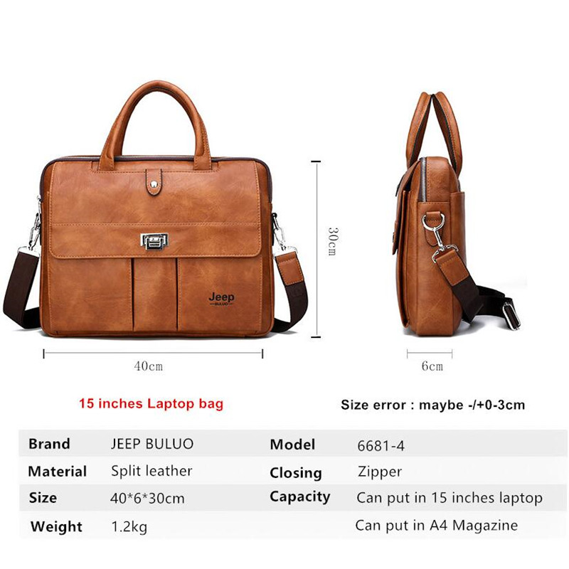 Jeep Buluo Men's Leather Brief - Men Accessories Bag 评论和价格