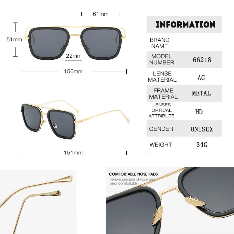 Steam Punk Tony Stark Sunglass - Men'S Accessories Glasses 评论和价格